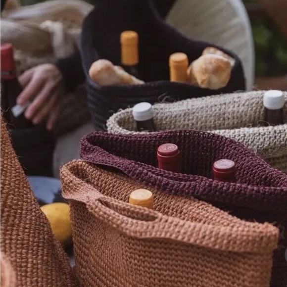 KASSATEX New York BORSA di VINO HANDMADE WOVEN PICNIC WINE TOTE BAG MIA MORETTI - Picture 8 of 9